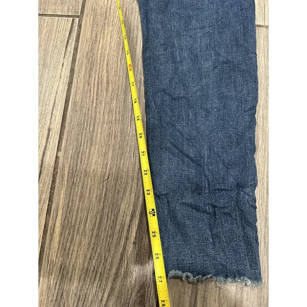 Levi's 710 Super Skinny Jeans Women's Size 32 Dark Blue Mid Rise Frayed Hem